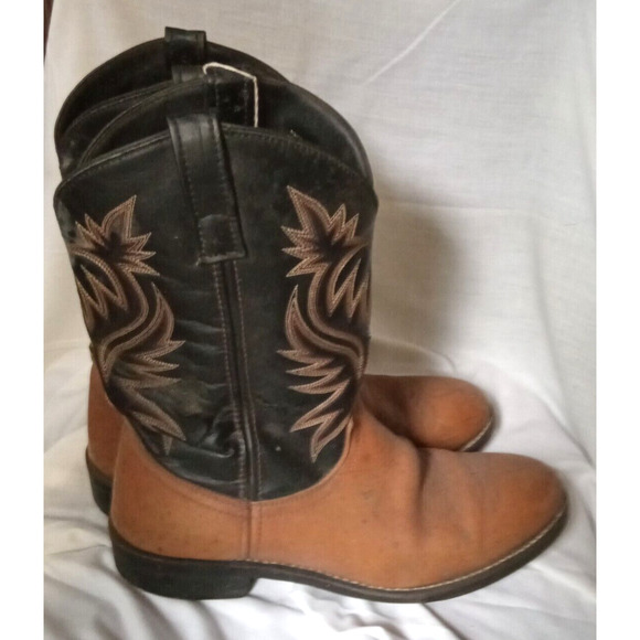 Laredo 4248 Men's Western Boot 2 Tone Brown Embossed 12D - Picture 3 of 12